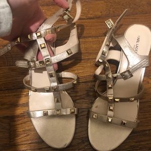 Karl Lagerfeld Gold stud Sandals